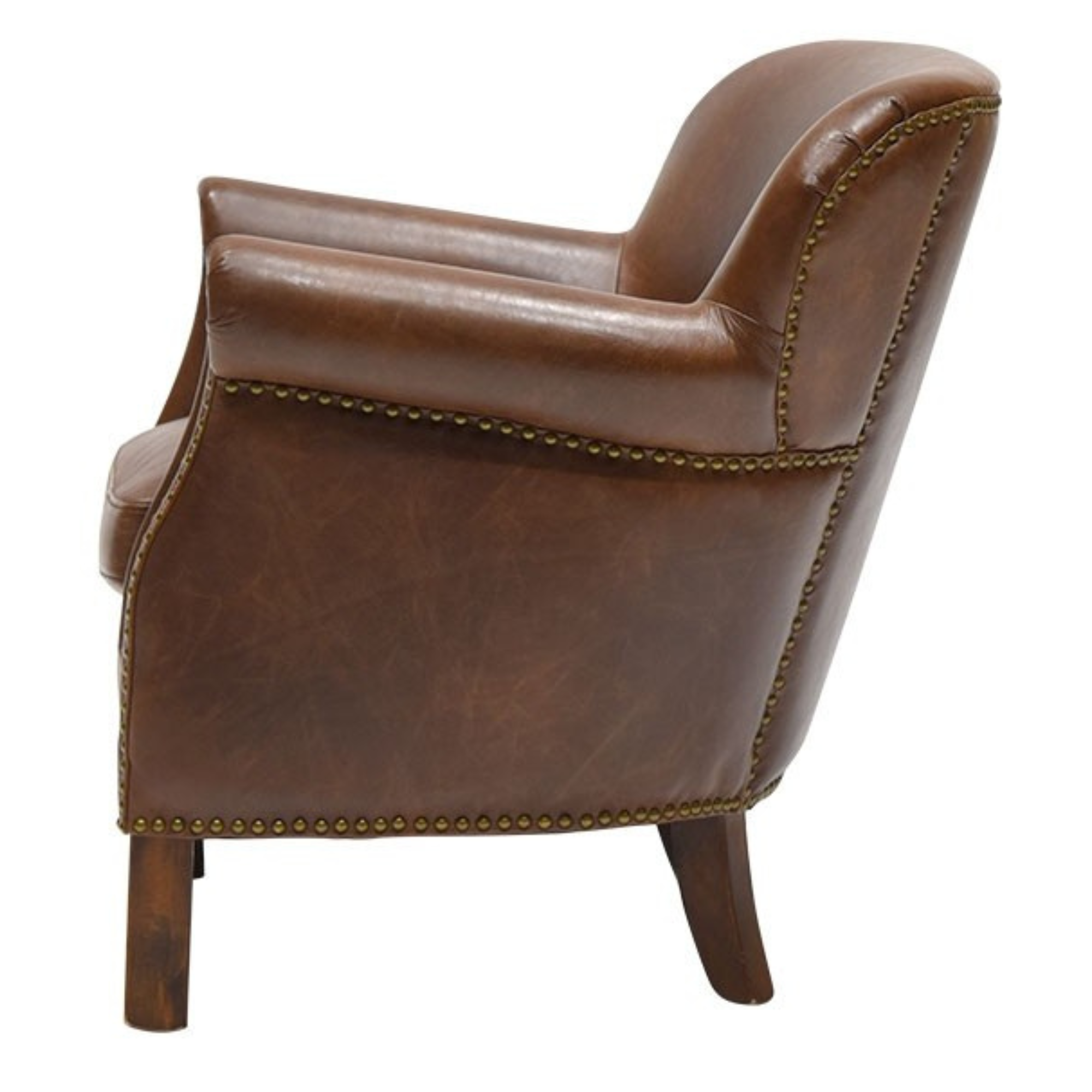 RHODES BROWN LEATHER ARMCHAIR