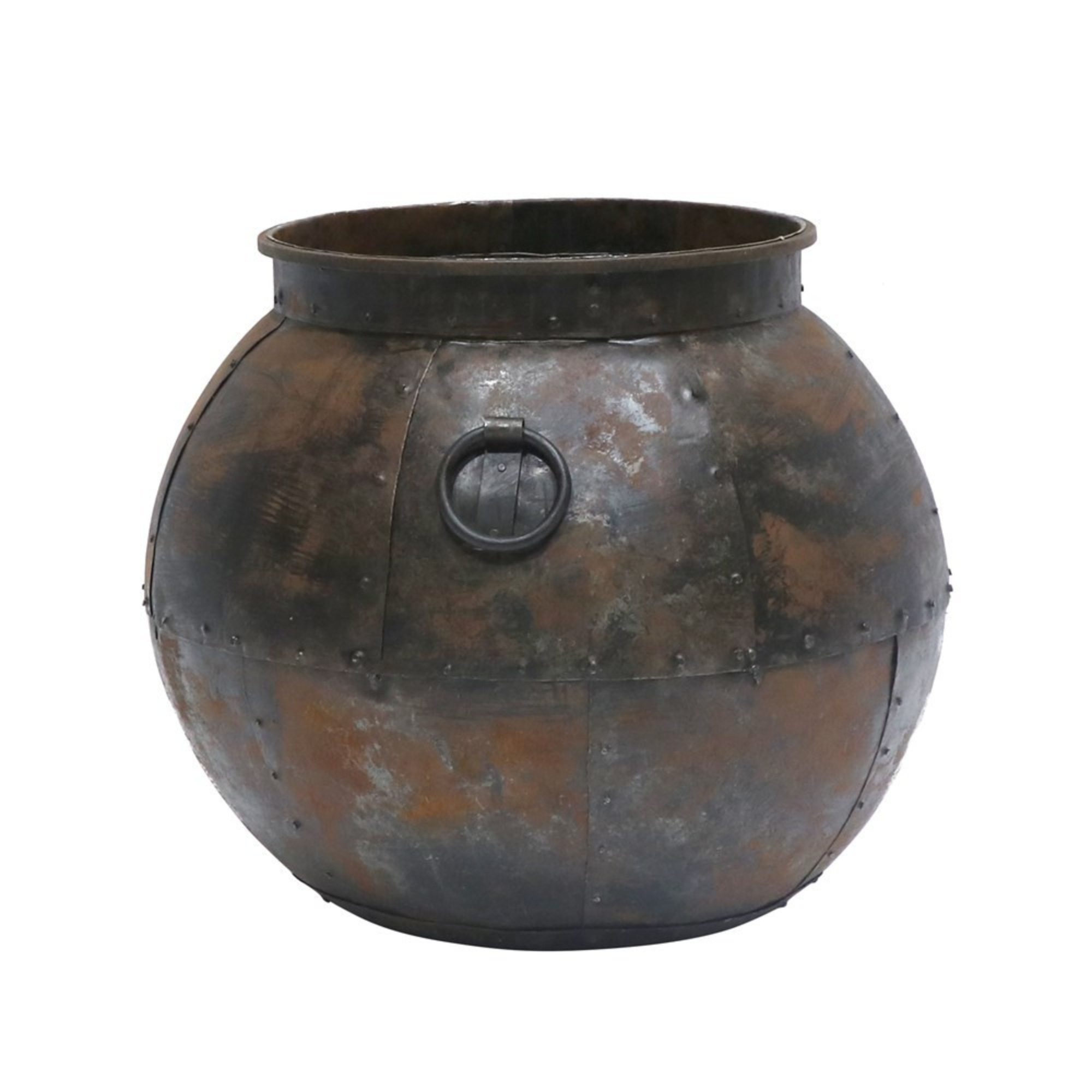 SAHAR ROUND IRON PLANTER | SMALL