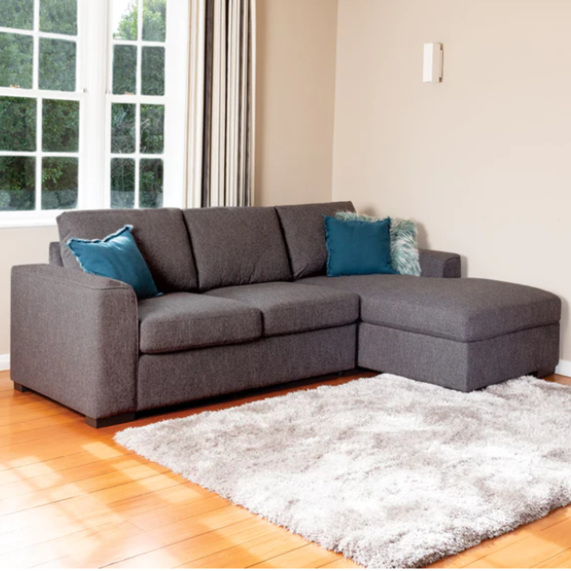 SLOANE CHAISE WITH SOFA BED AND STORAGE | 2 FABRIC COLOURS