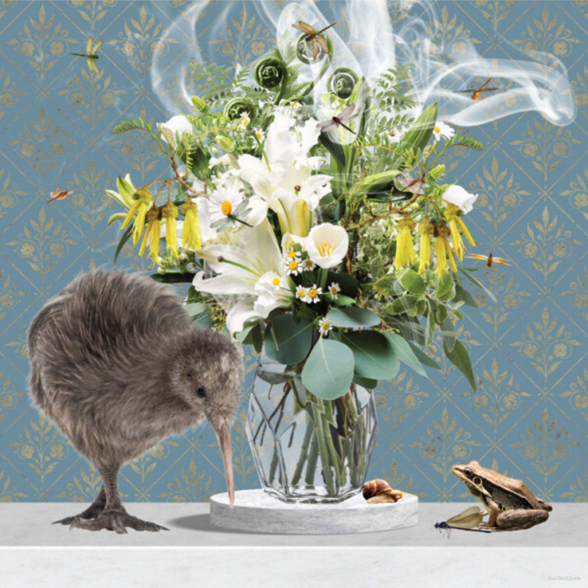 SMOKING HOT KIWI | CANVAS STRETCHED READY TO HANG | SUE SKELLERN | NZ MADE