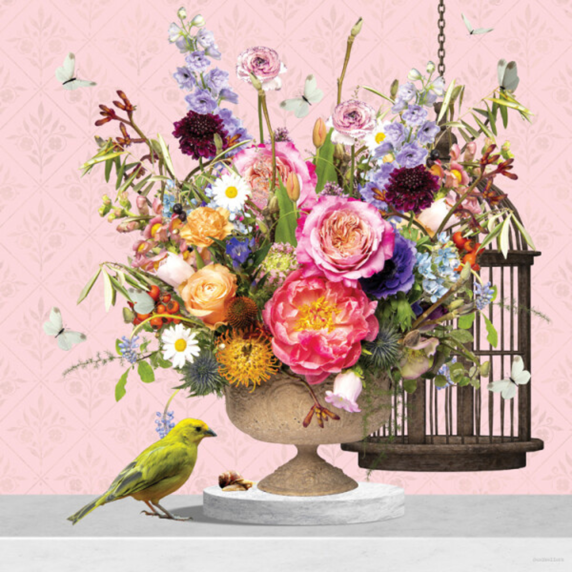 SWEET CANARY | CANVAS STRETCHED READY TO HANG | SUE SKELLERN | NZ MADE