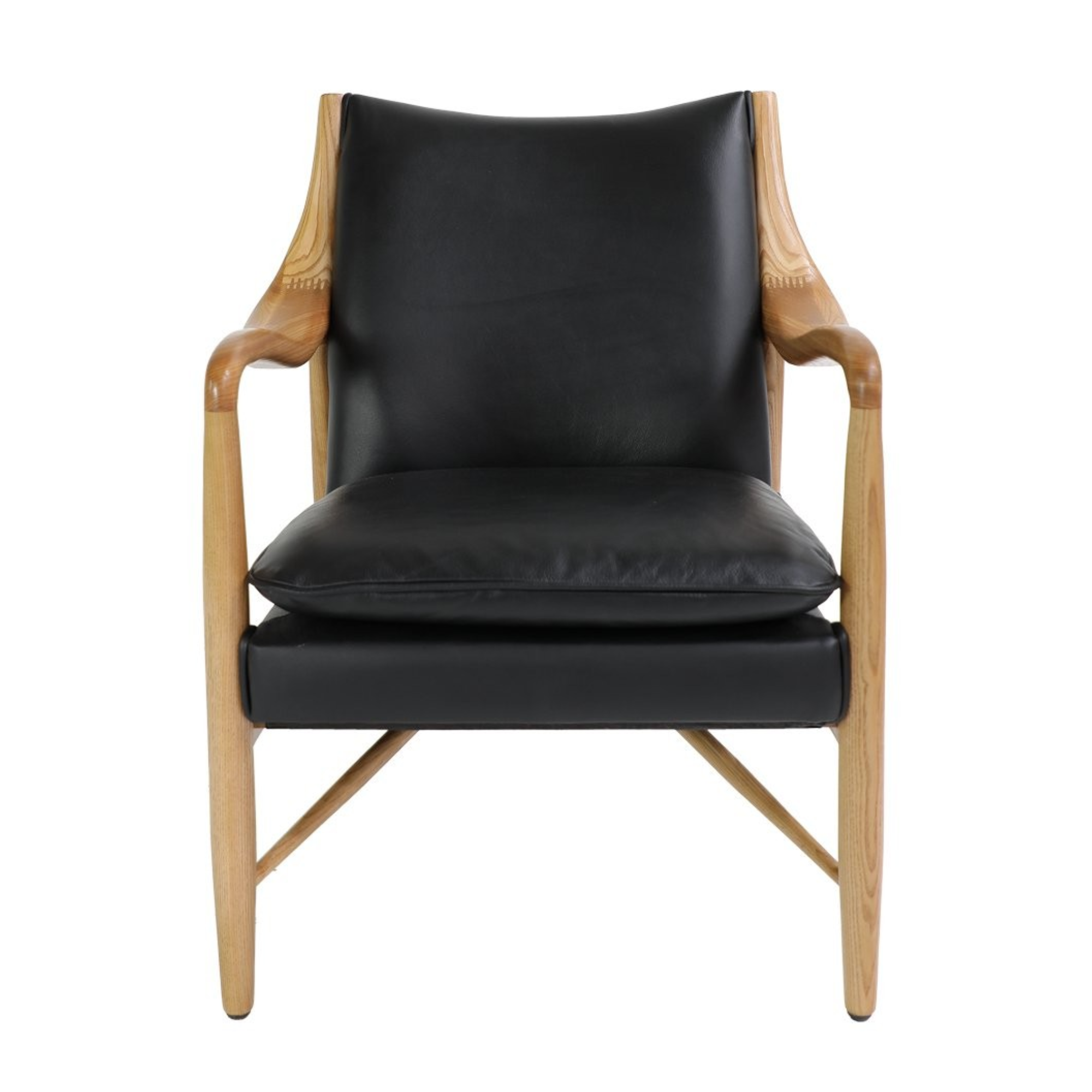 TANNER LEATHER ARMCHAIR | BLACK