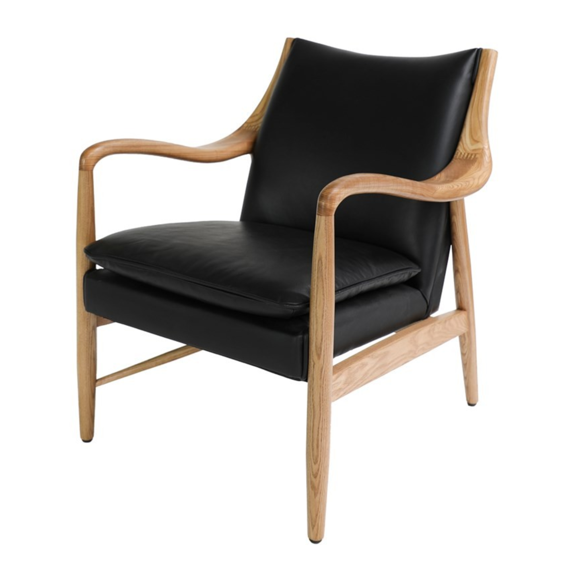TANNER LEATHER ARMCHAIR | BLACK