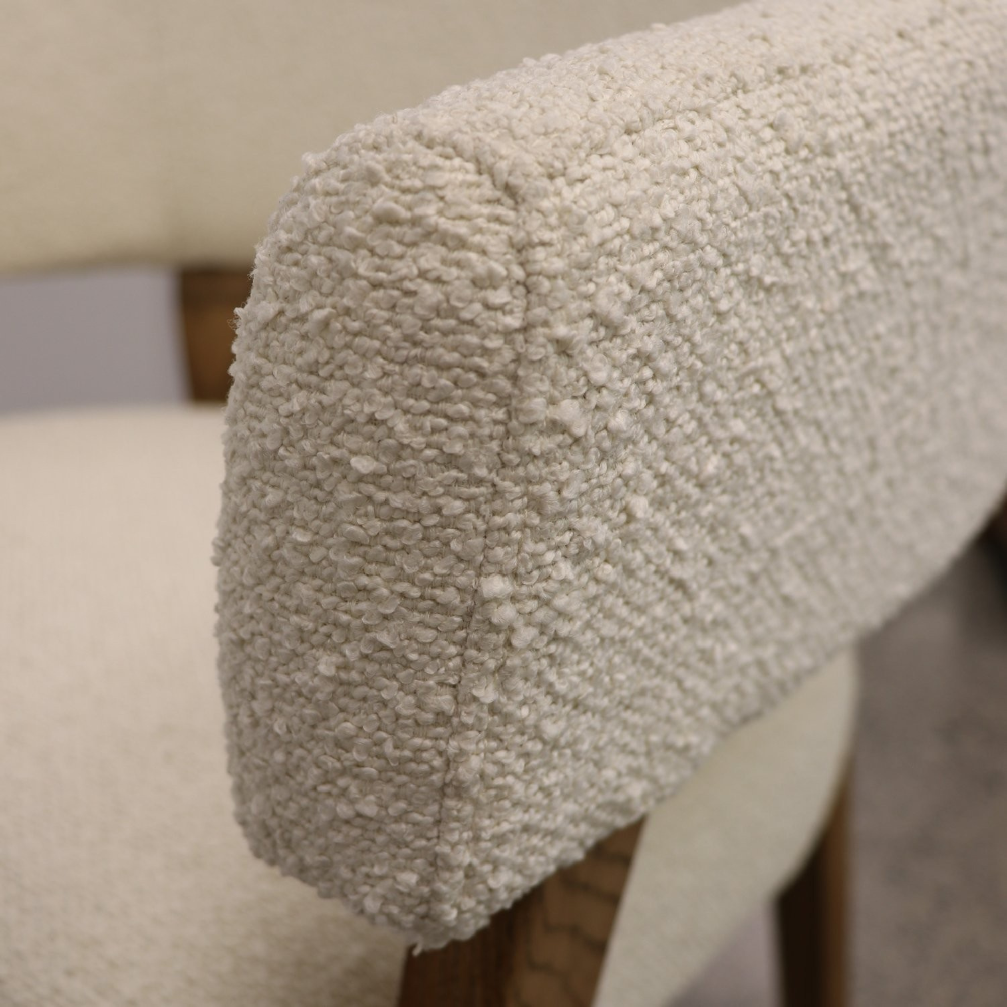 TULSA FABRIC ARMCHAIR - CREAM BOUCLE
