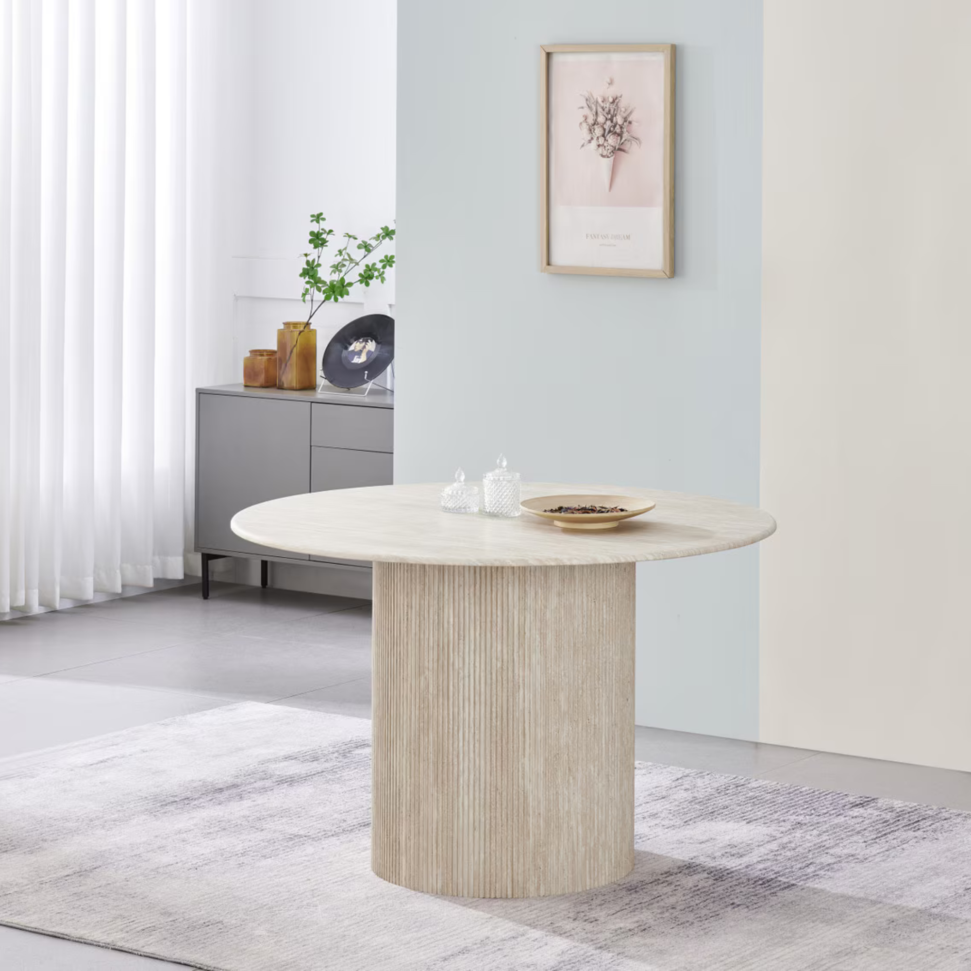 TRAVERTINE DINING TABLE