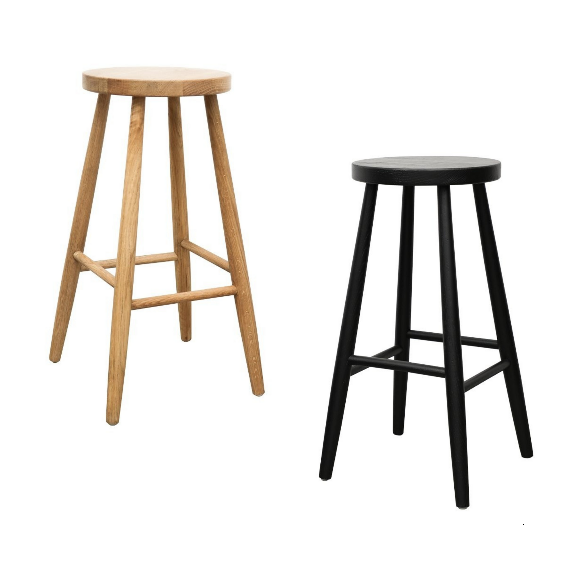 VAASA OAK BAR STOOL | NATURAL OR BLACK