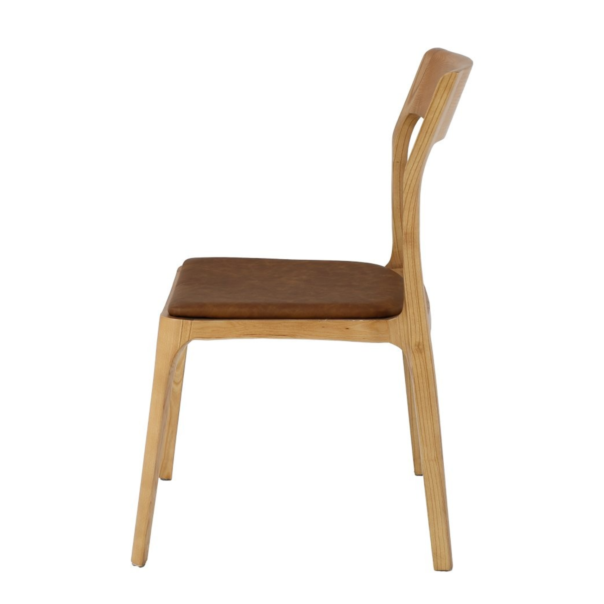 VAASA STACKABLE DINING CHAIR | TAN LEATHER