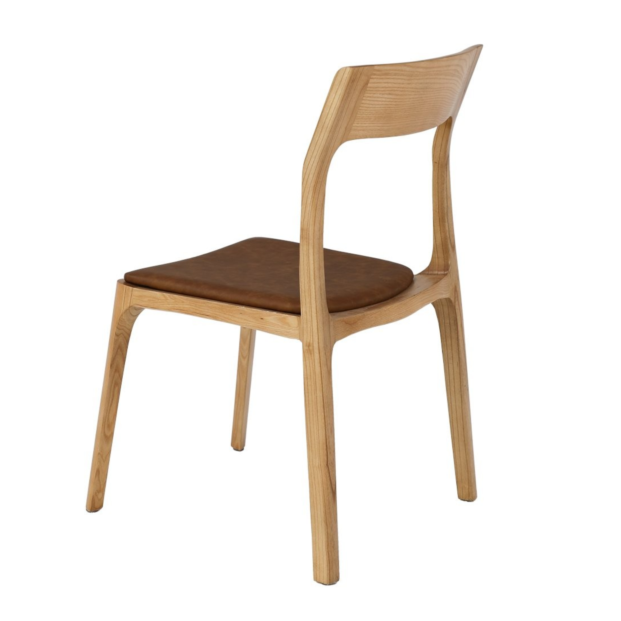 VAASA STACKABLE DINING CHAIR | TAN LEATHER