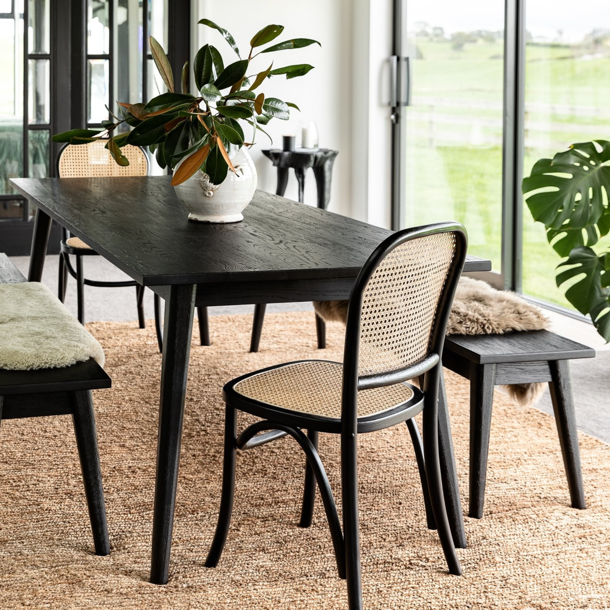 VAASA BLACK SOLID OAK DINING TABLE | 4 SIZES