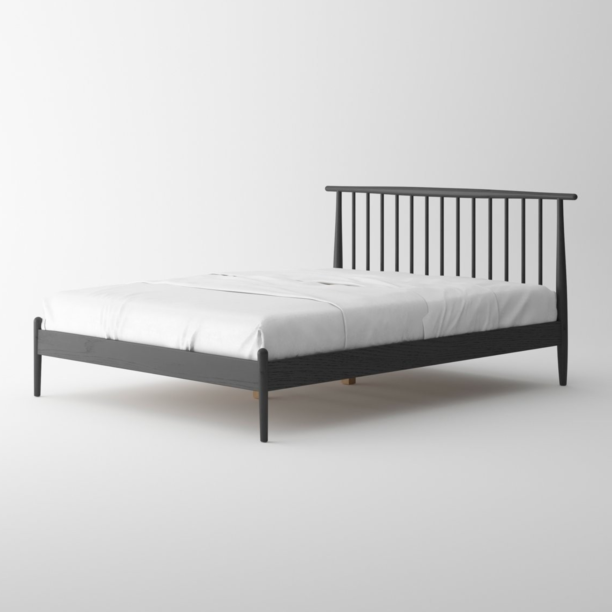Voss King Solid Oak Bedframe | Black