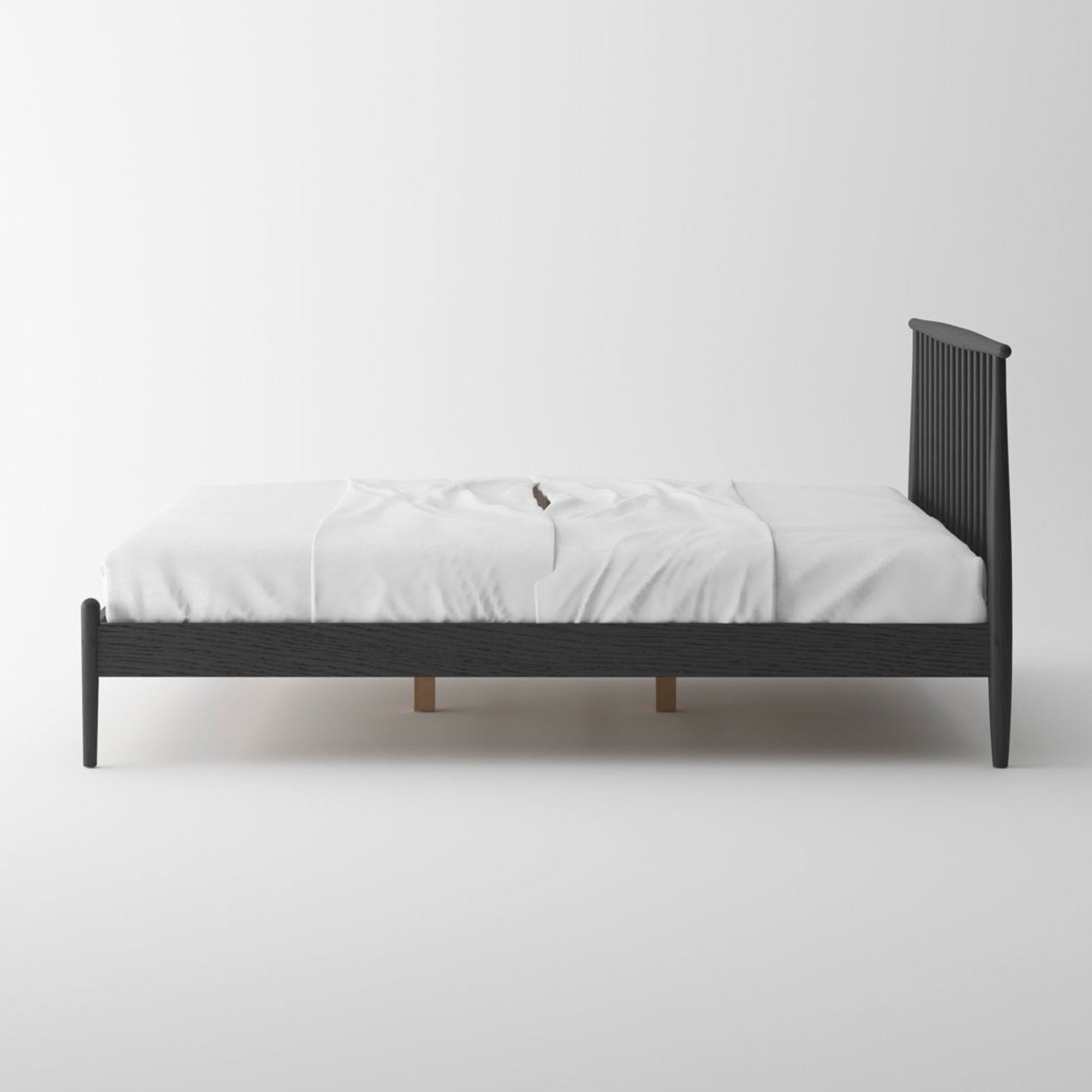VOSS KING SOLID OAK BED FRAME | BLACK