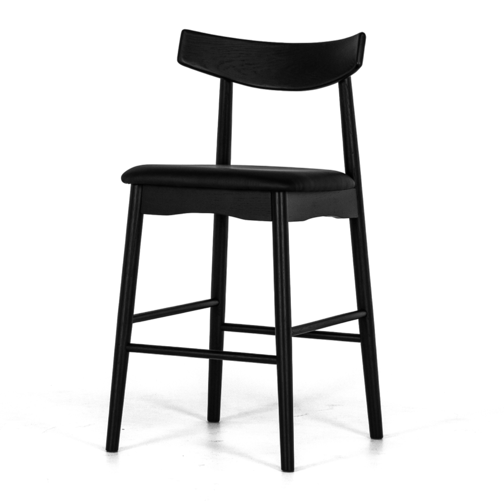Wagner Barstool | Solid Black Oak
