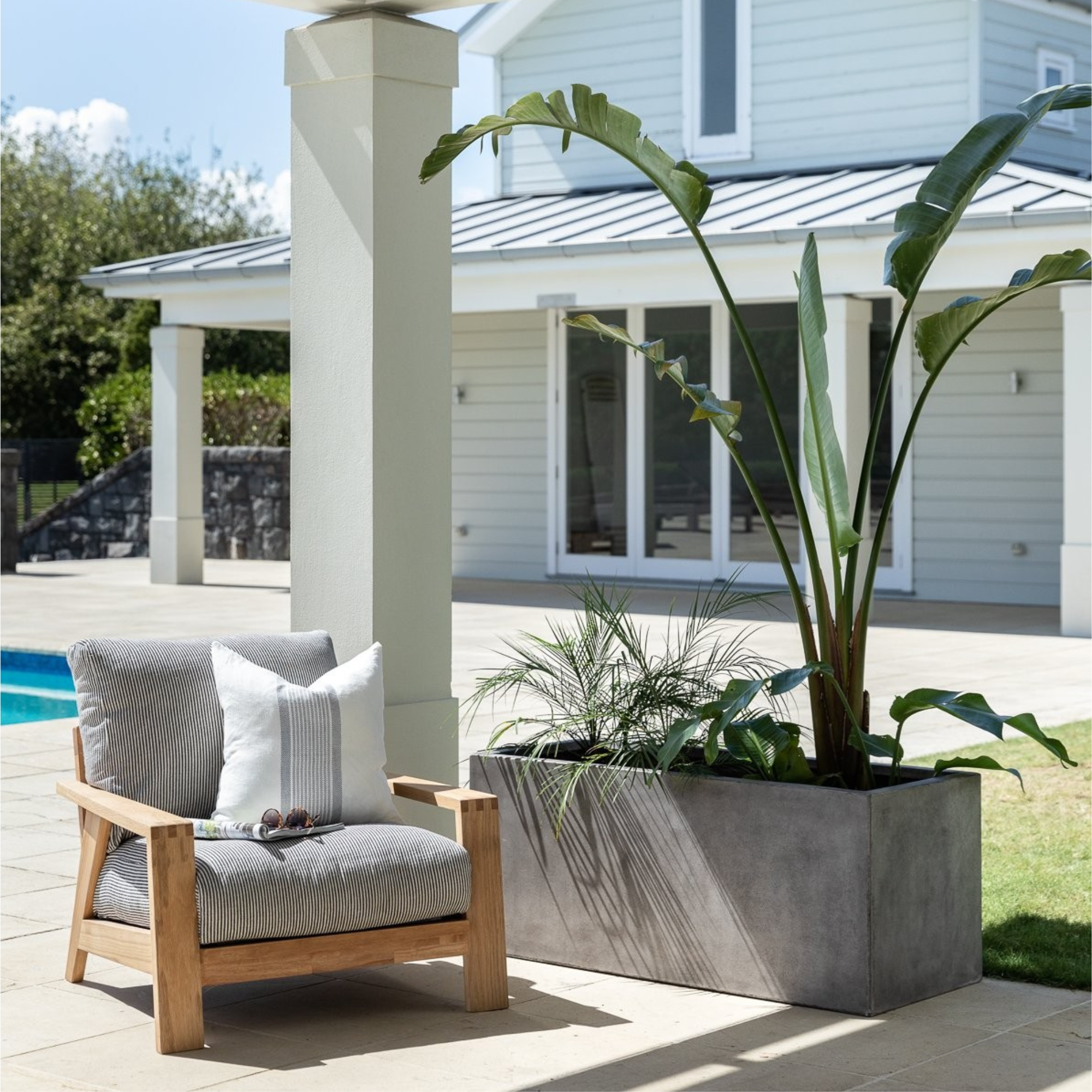 WAIHOU RECTANGLE PLANTER | 3 SIZES | BLACK, WHITE or WEATHERED CEMENT