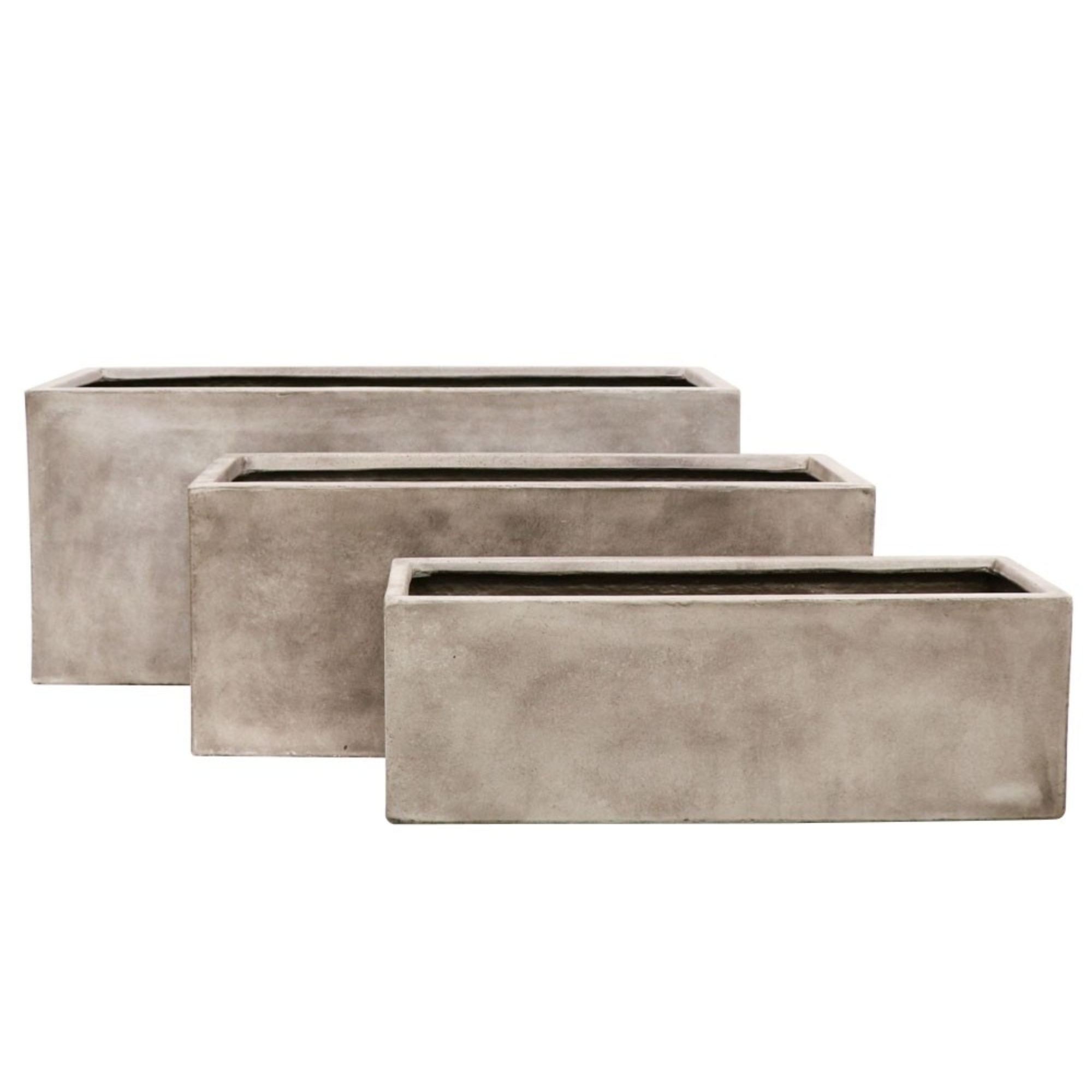 WAIHOU RECTANGLE PLANTER | 3 SIZES | BLACK, WHITE or WEATHERED CEMENT