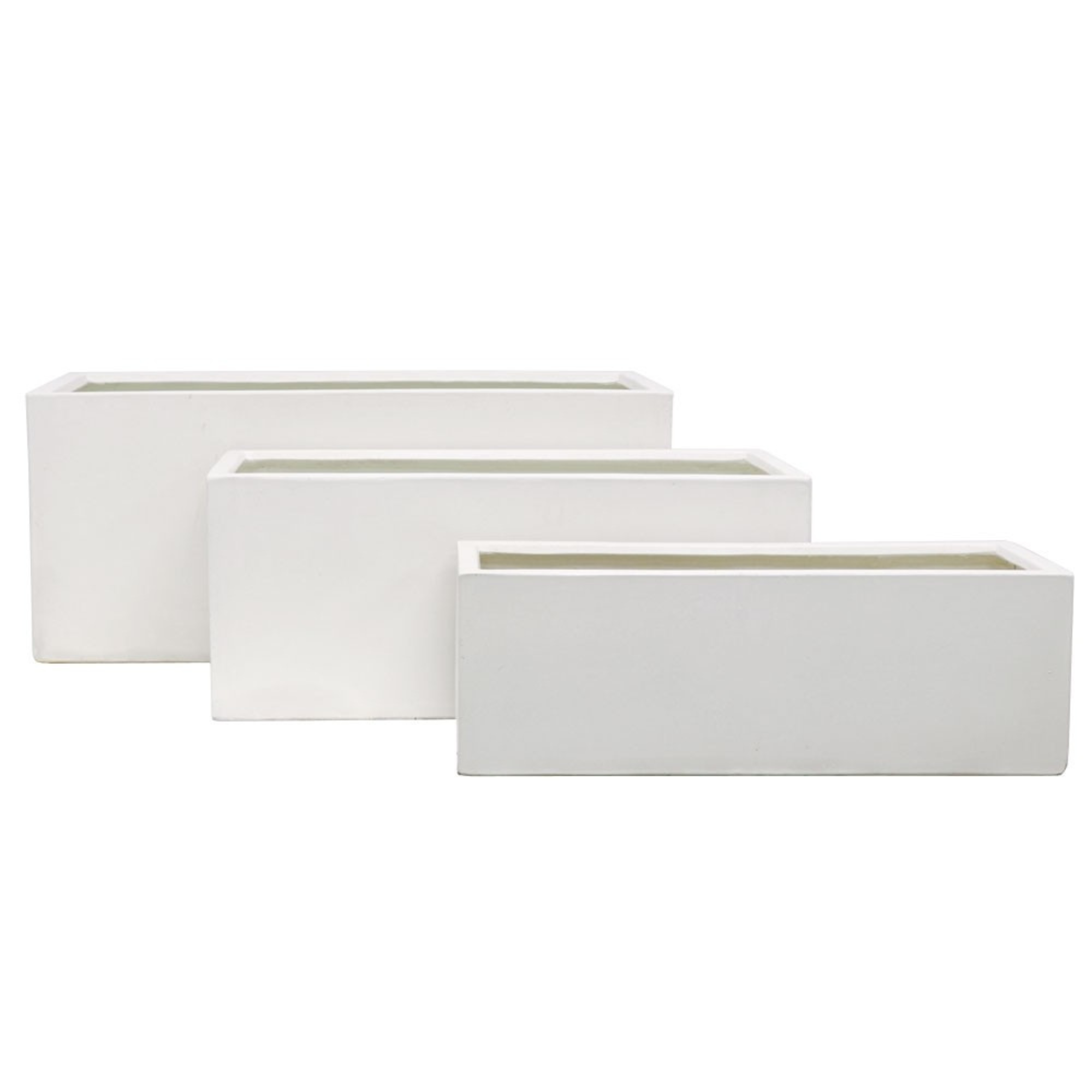 WAIHOU RECTANGLE PLANTER | 3 SIZES | BLACK, WHITE or WEATHERED CEMENT