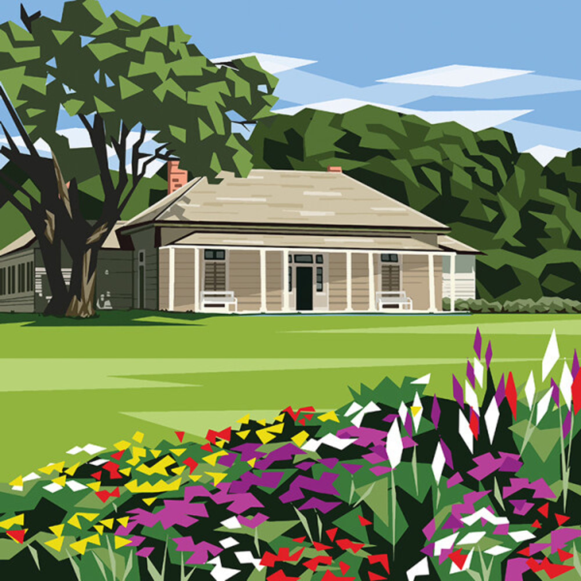 WAITANGI TREATY HOUSE | CANVAS STRETCHED READY TO HANG | IRA MITCHELL | NZ MADE