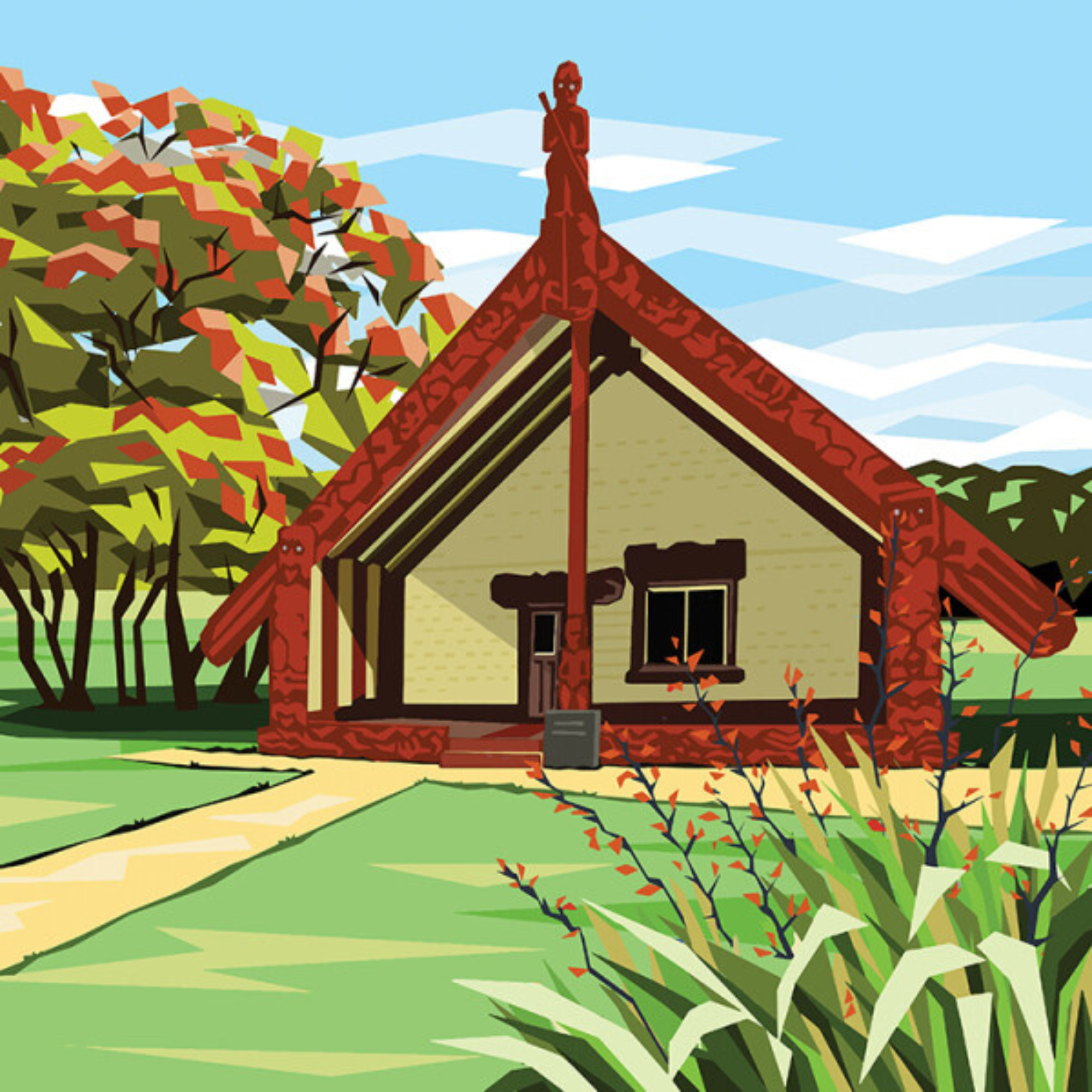 WAITANGI WHARENUI | CANVAS STRETCHED READY TO HANG | IRA MITCHELL | NZ MADE