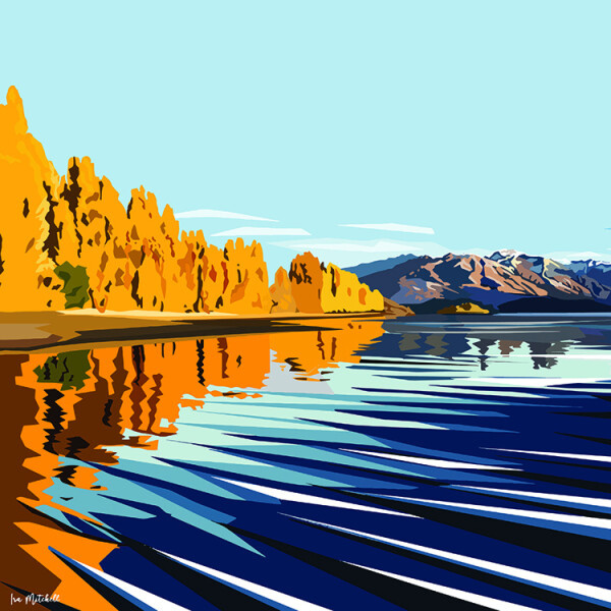 WANAKA GOLD | CANVAS STRETCHED READY TO HANG | IRA MITCHELL | NZ MADE