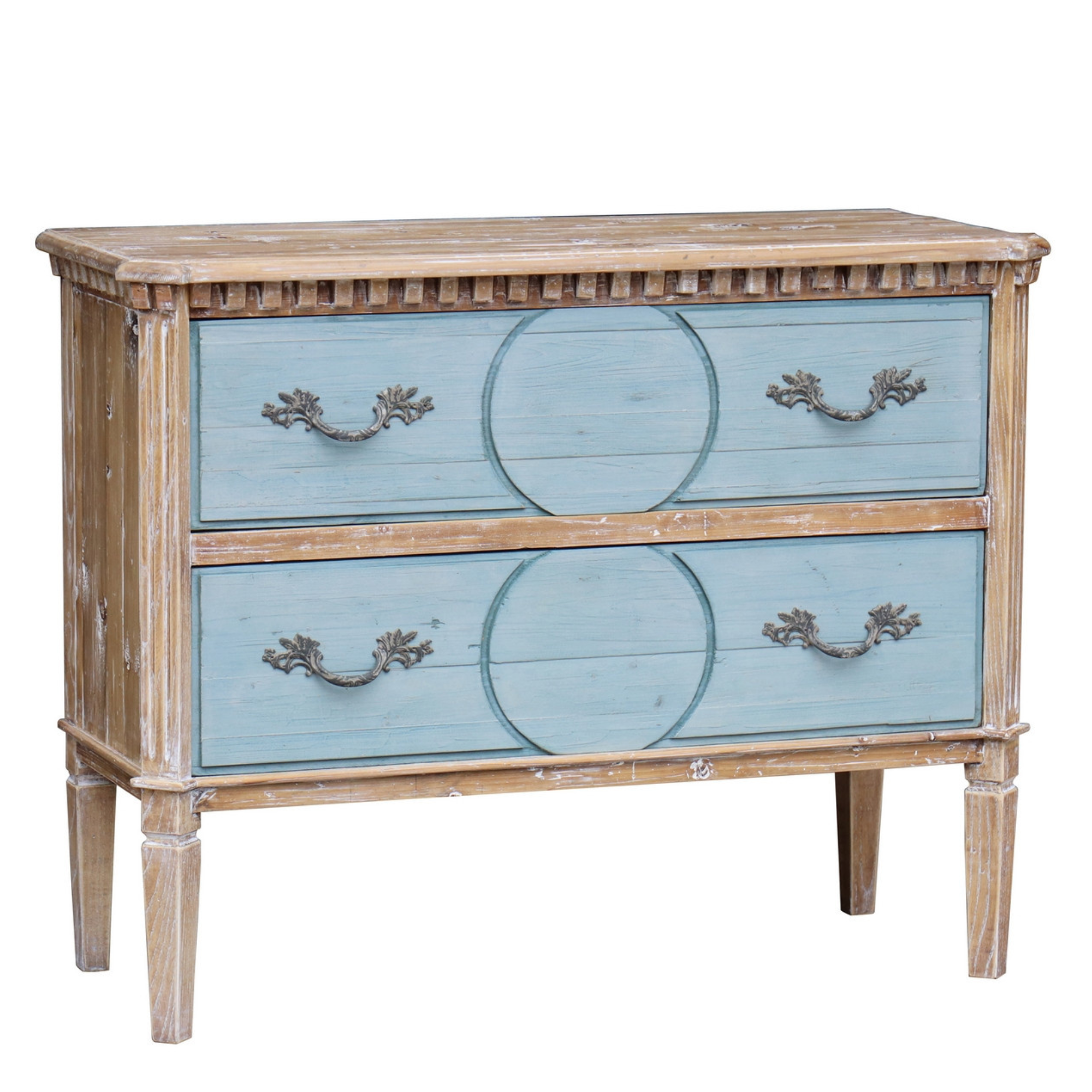 SEASALT BLUE FRENCH COUNTRY 2 DRAWER CHEST