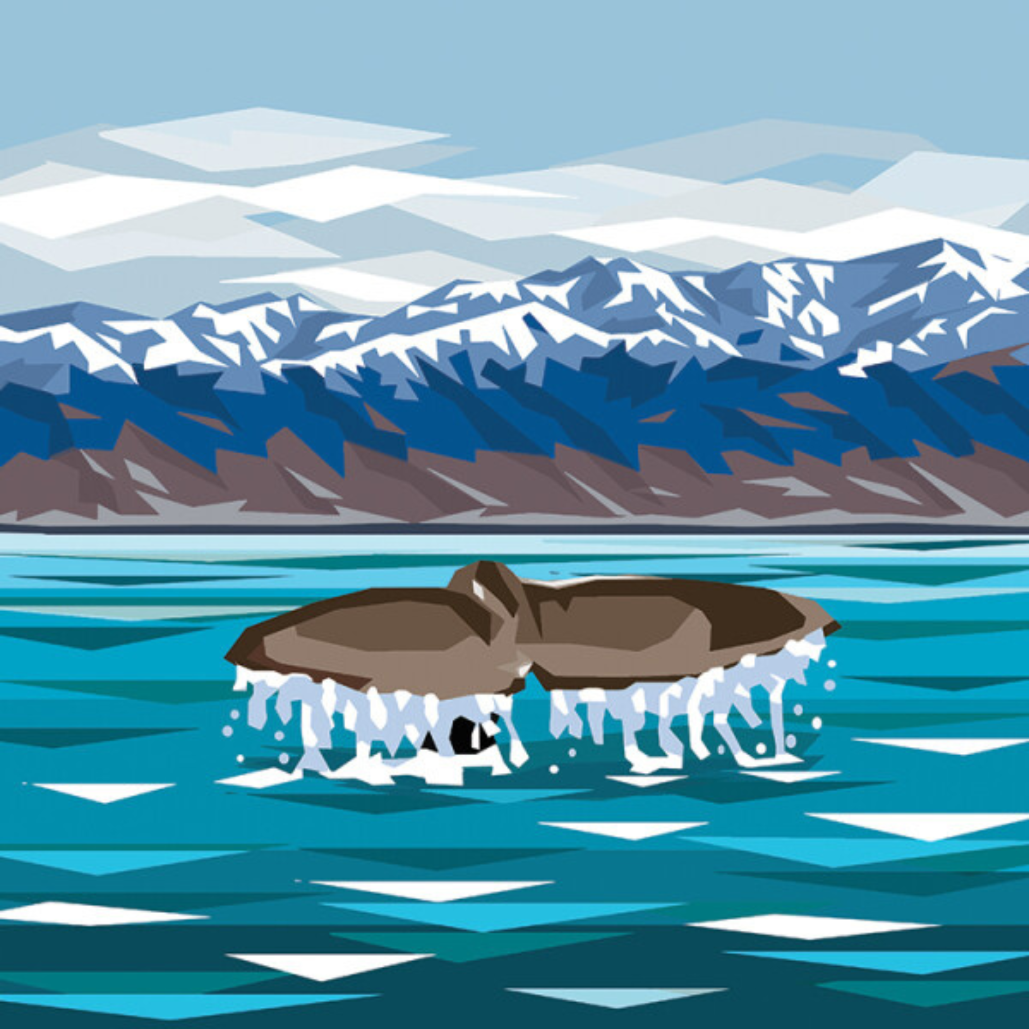 WHALE FLUKE | CANVAS STRETCHED READY TO HANG | IRA MITCHELL | NZ MADE