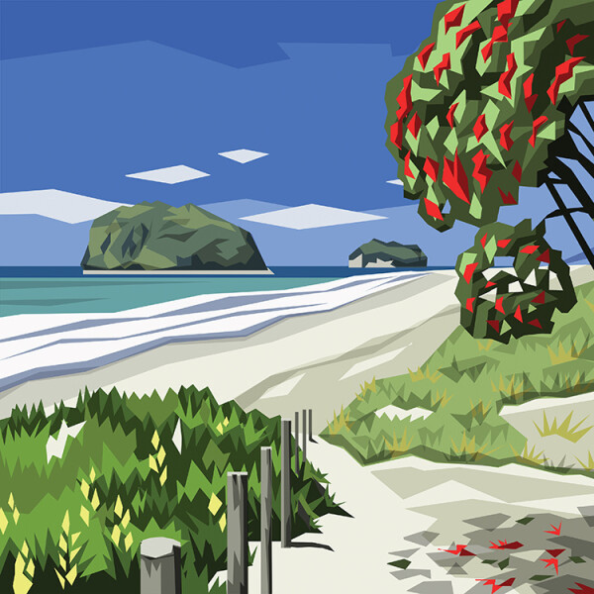WHANGAMATA | CANVAS STRETCHED READY TO HANG | IRA MITCHELL | NZ MADE