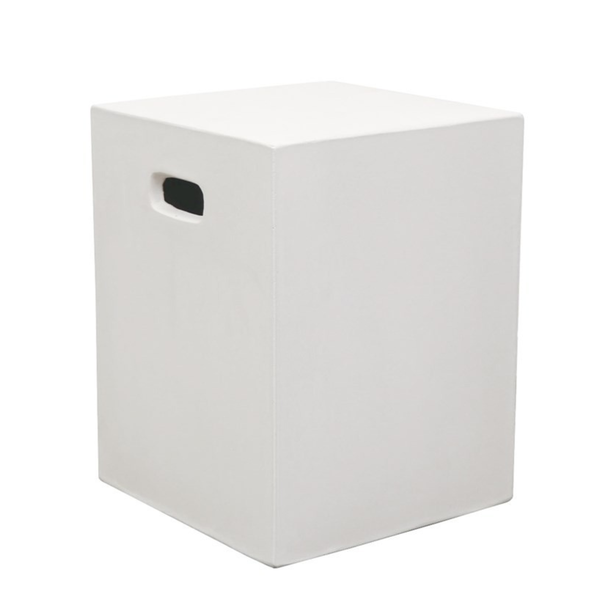 WHITE CONCRETE RECTANGLE SIDE TABLE | STOOL