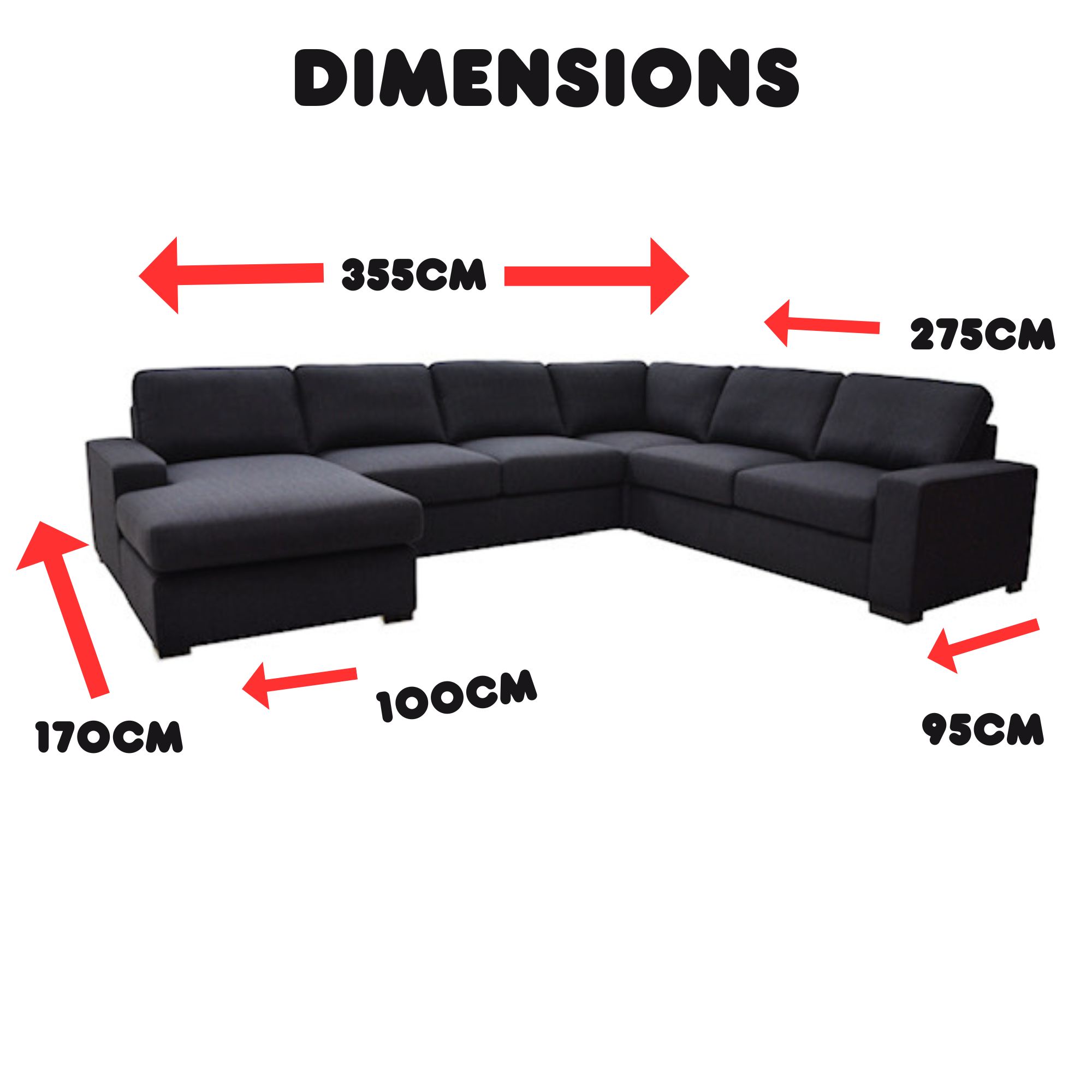 BRONSON 6 SEATER MODULAR LOUNGE SUITE WITH SOFA BED