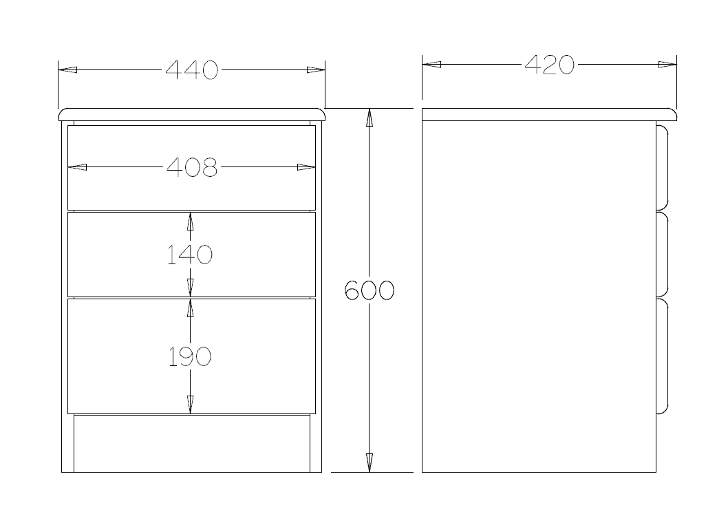 NORTHVILLE 3 DRAWER BEDSIDE CABINET | NZ MADE