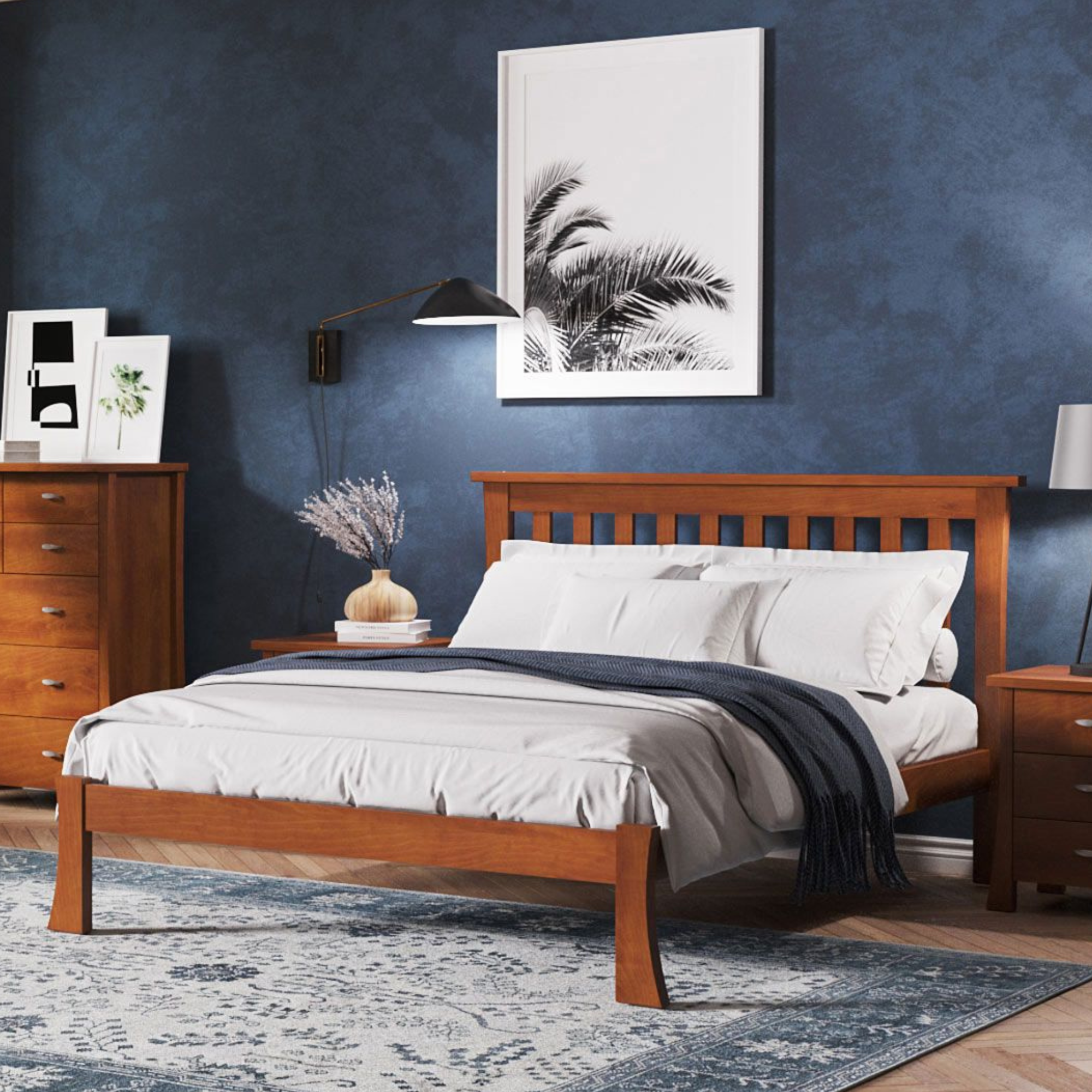 AMBROSE SLAT BED WITH LOW FOOT | ALL SIZES | NZ MADE BEDROOM FURNITURE