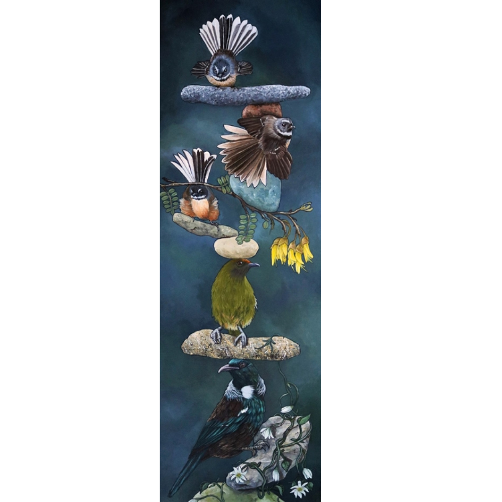 BACKYARD PARTY BALANCING ACT | MARIE REID-BEADLE | CANVAS READY TO HANG | NZ MADE