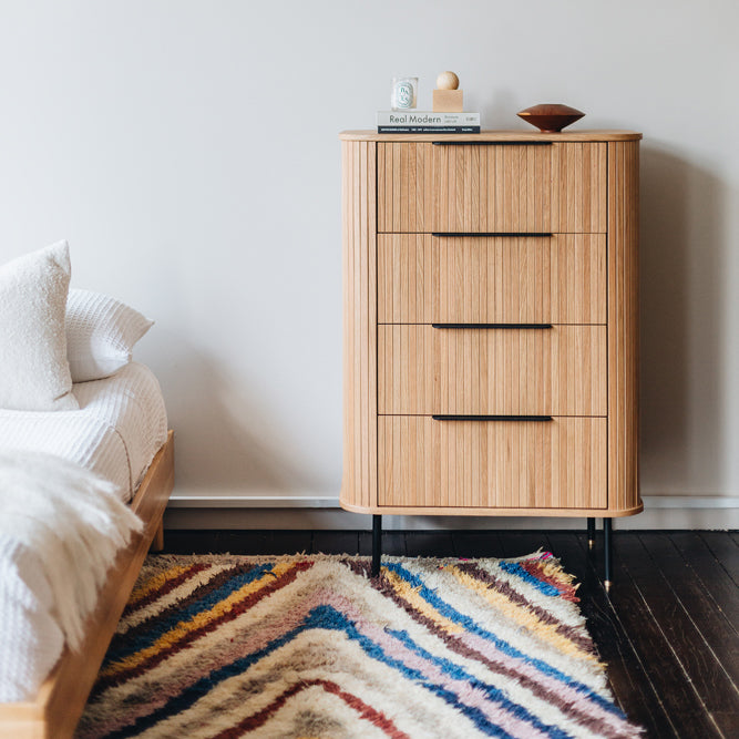 ANDERS 4 DRAWER TALLBOY - NATURAL OAK
