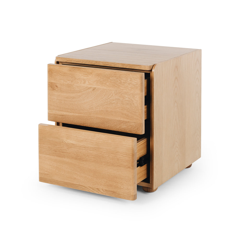 CUBE OAK BEDSIDE TABLE