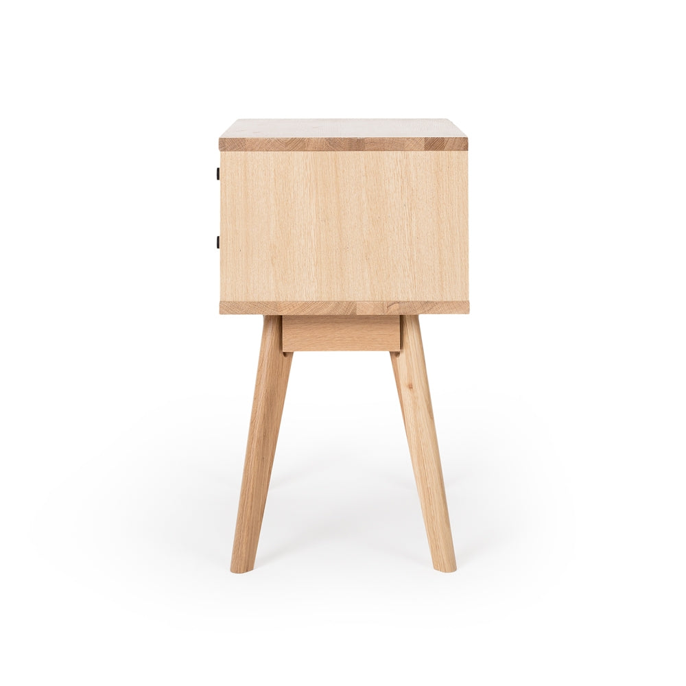 RADIUS 2 DRAWER SIDE TABLE | WHITE