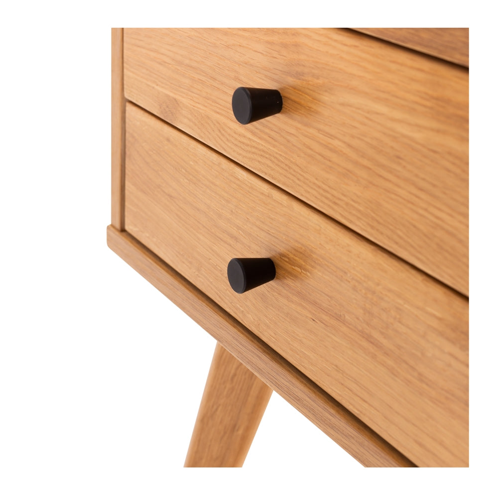 RADIUS OAK 2 DRAWER SIDE TABLE