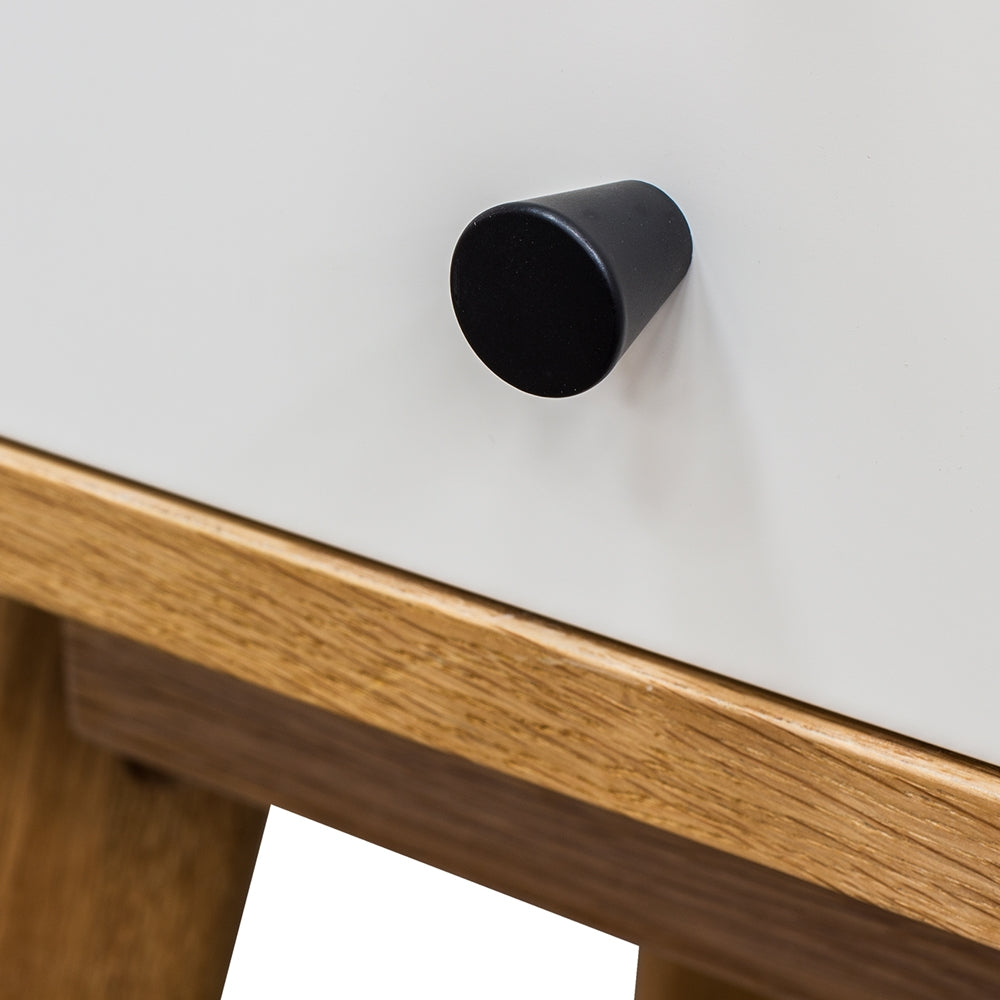 RADIUS 2 DRAWER SIDE TABLE | WHITE