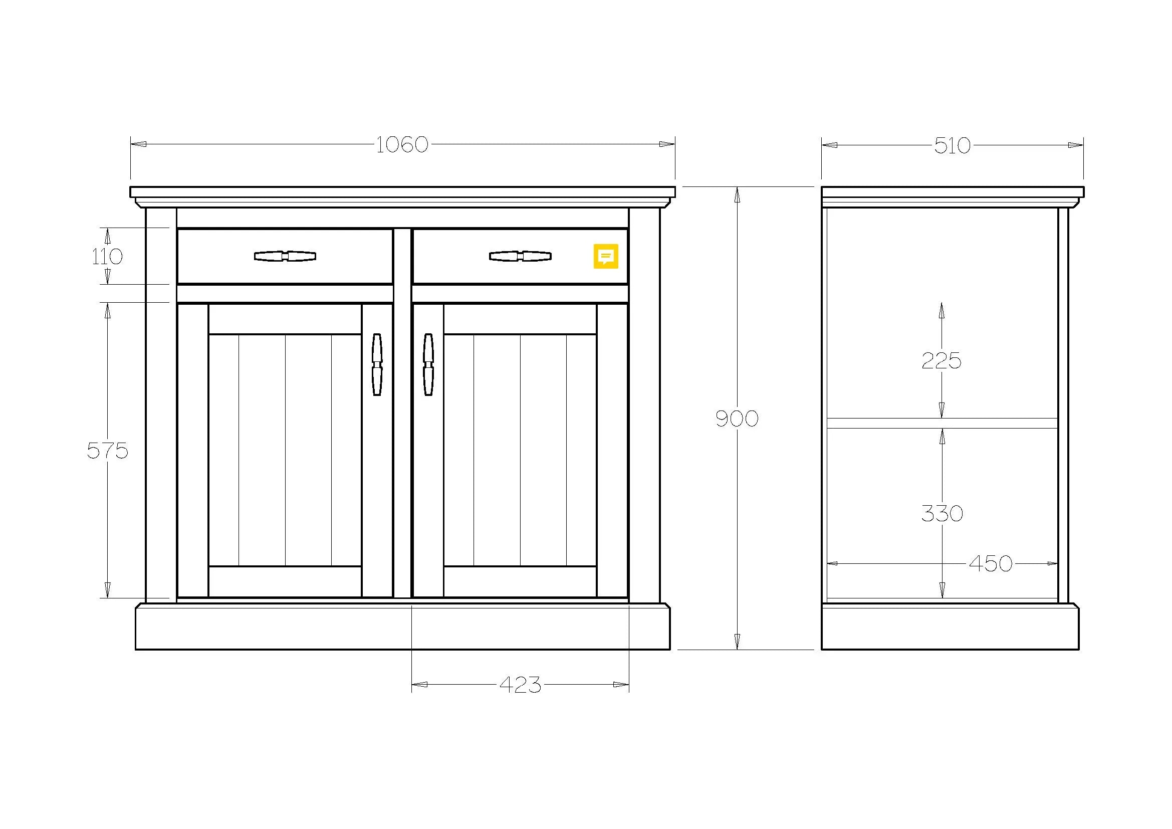 GAVARDO 2 DRAWER BUFFET | SIDEBOARD | NZ MADE