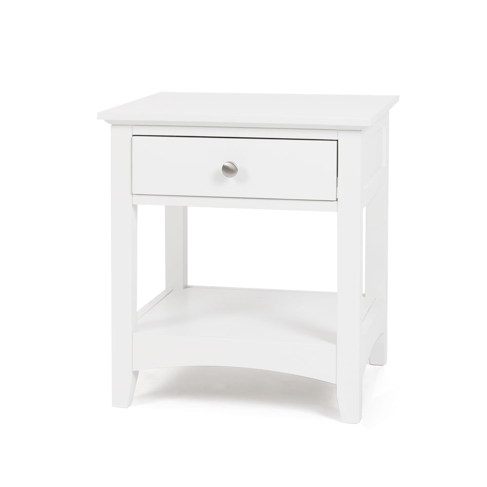 JESSICA WHITE 1 DRAWER BEDSIDE TABLE