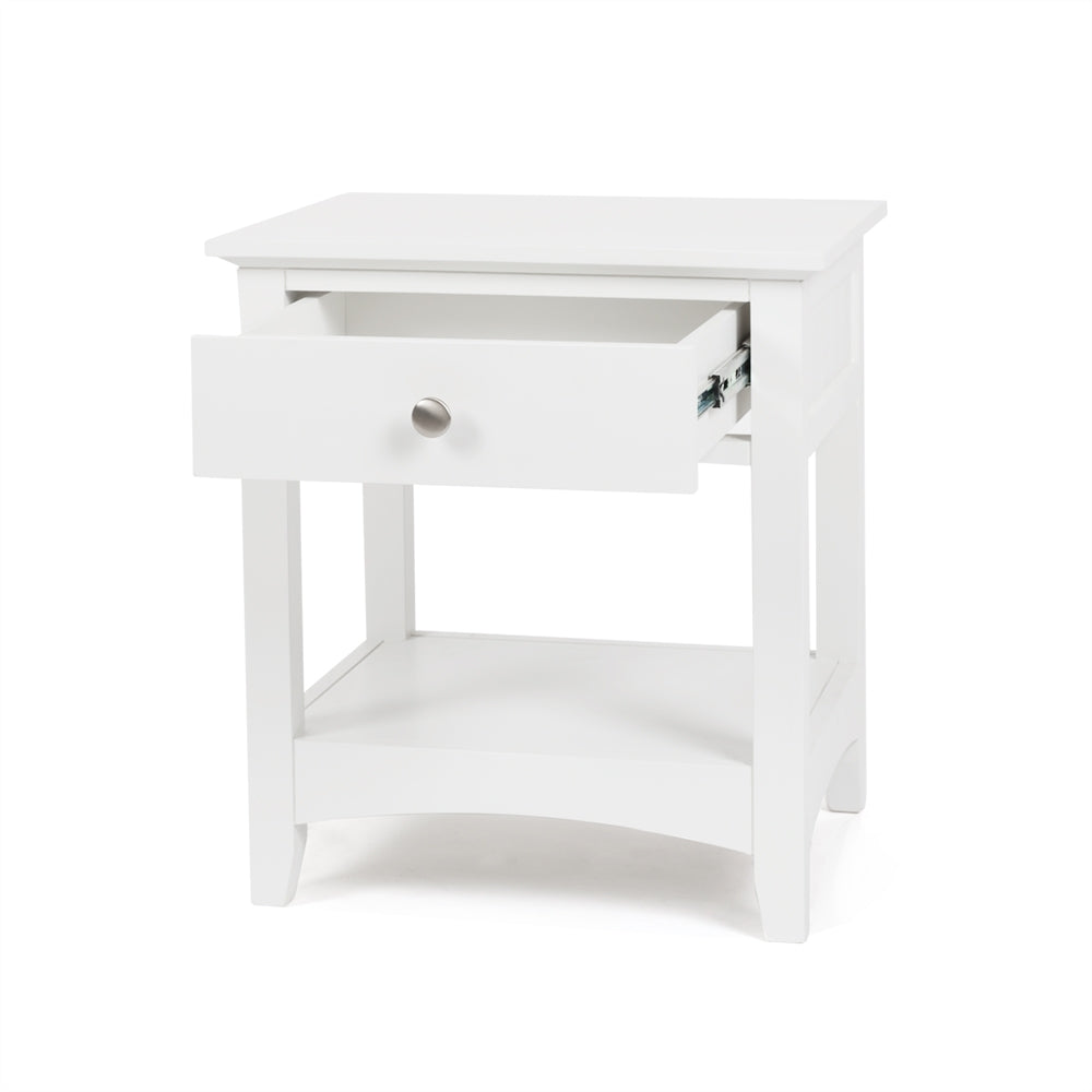 JESSICA WHITE 1 DRAWER BEDSIDE TABLE