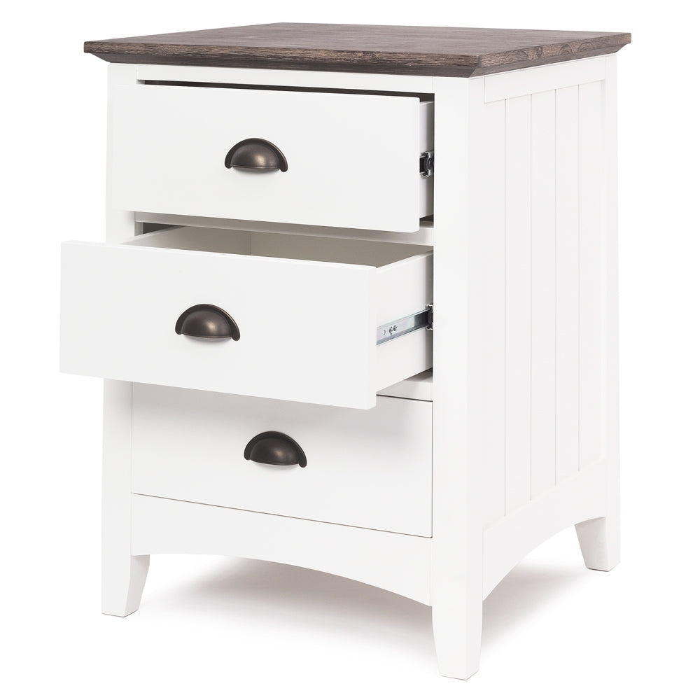 PROVENCE 3 DRAWER BEDSIDE TABLE