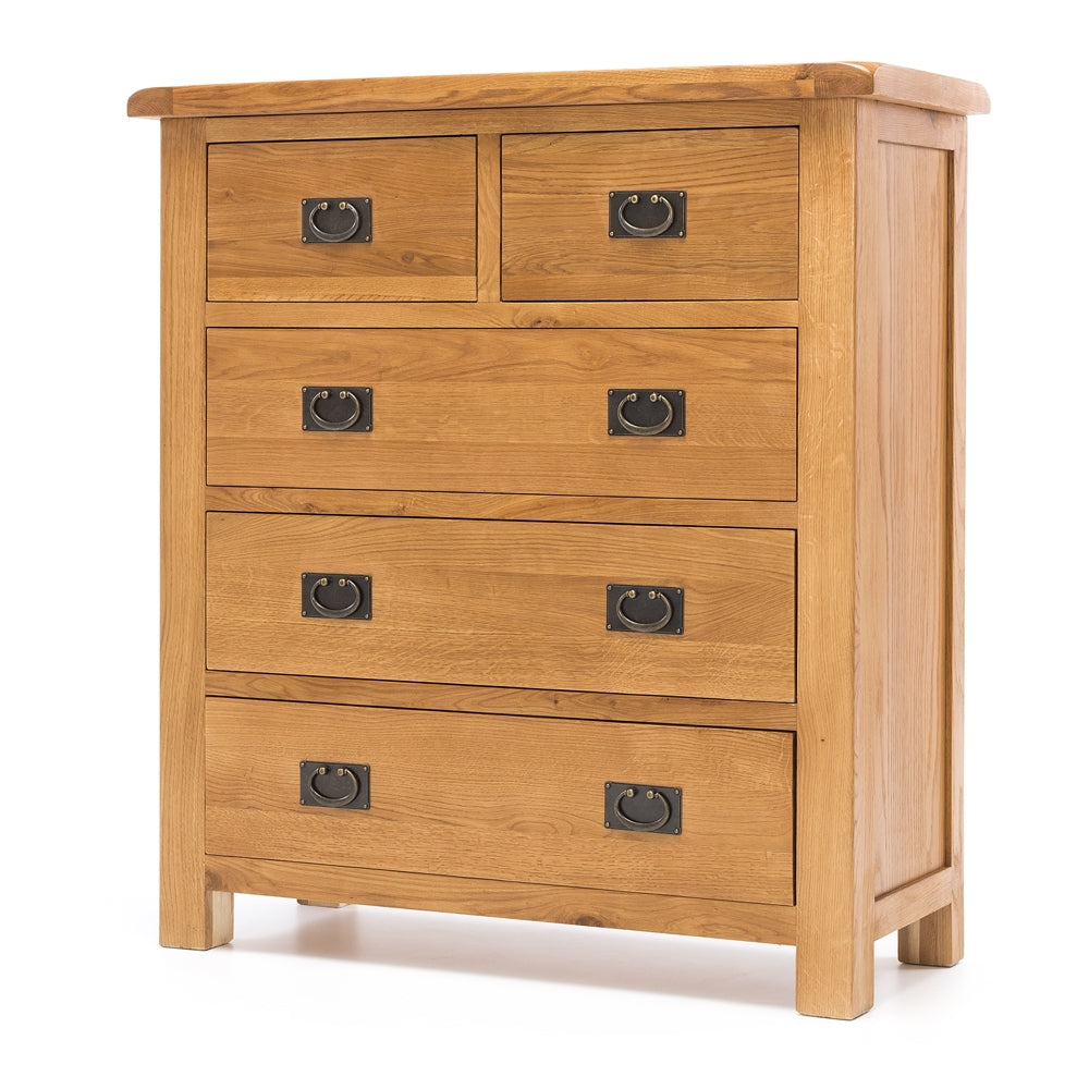 SALISBURY OAK 5 DRAWER CHEST