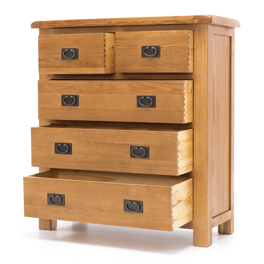 SALISBURY OAK 5 DRAWER CHEST