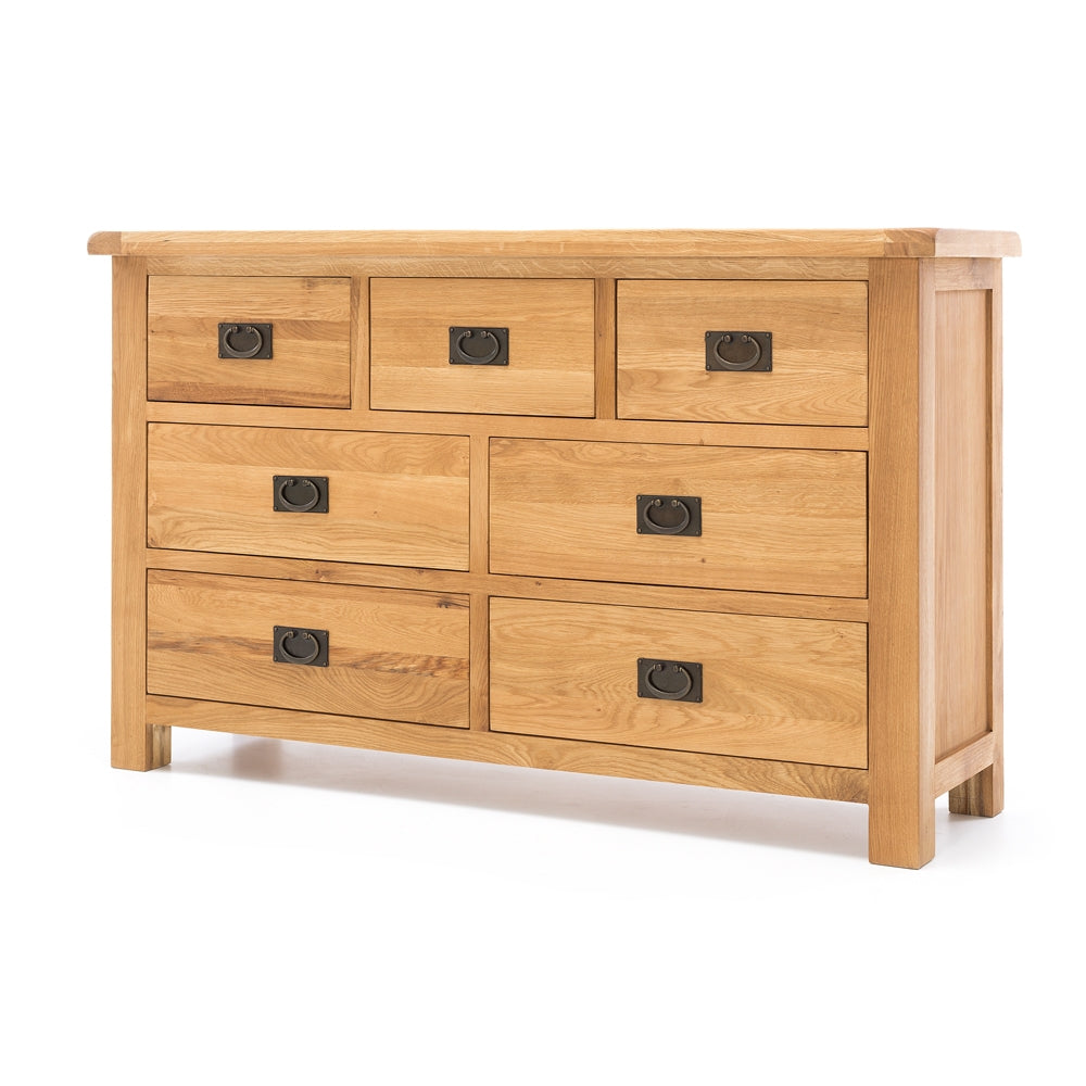 TUDOR OAK 7 DRAWER LOWBOY