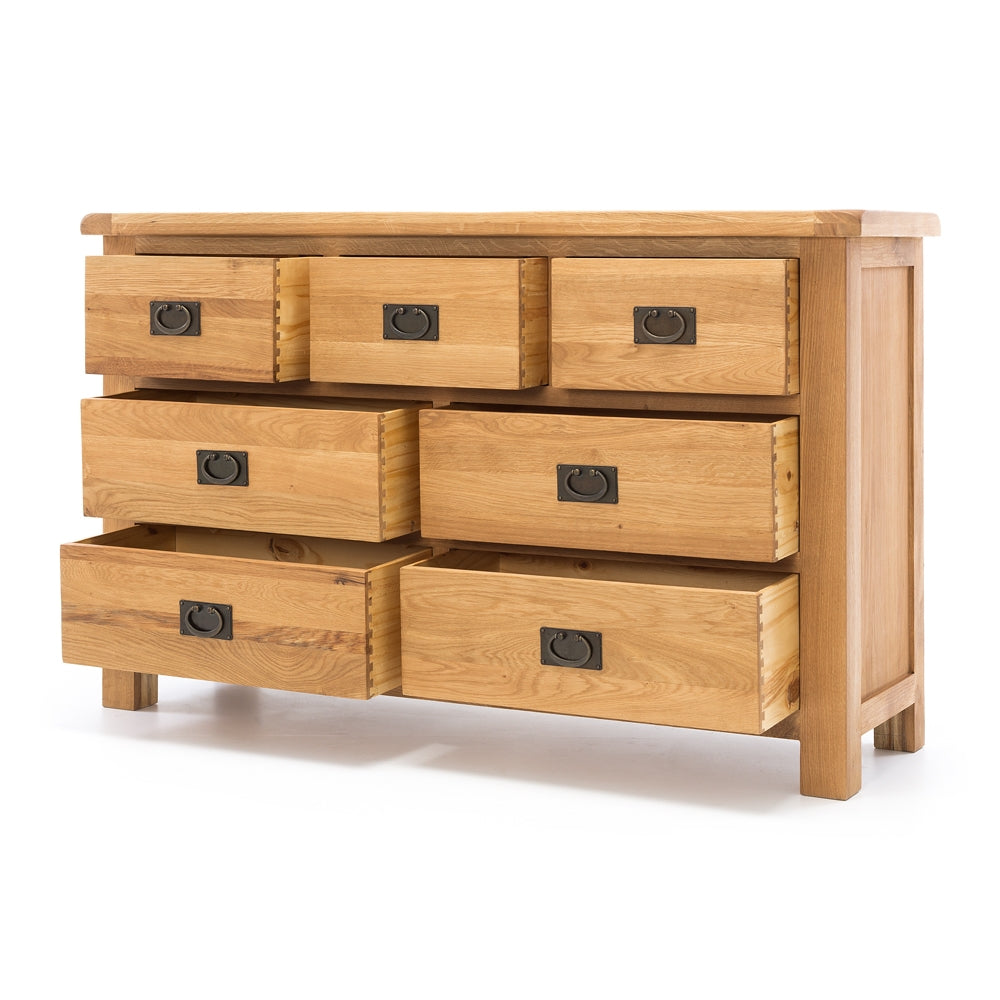 SALISBURY OAK 7 DRAWER LOWBOY