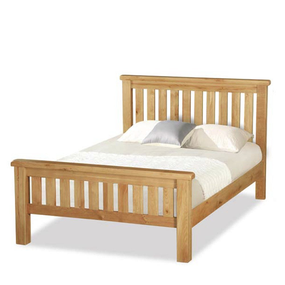 TUDOR OAK QUEEN SLAT BED