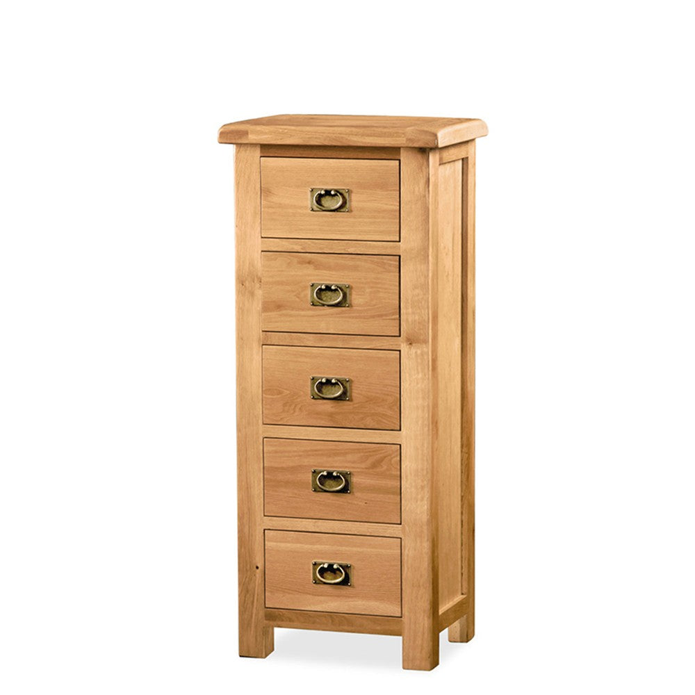 SALISBURY OAK 5 DRAWER LINGERIE CHEST