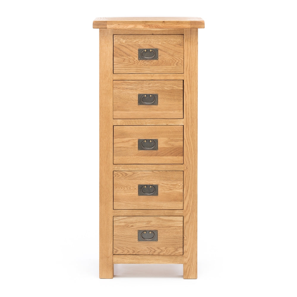SALISBURY OAK 5 DRAWER LINGERIE CHEST
