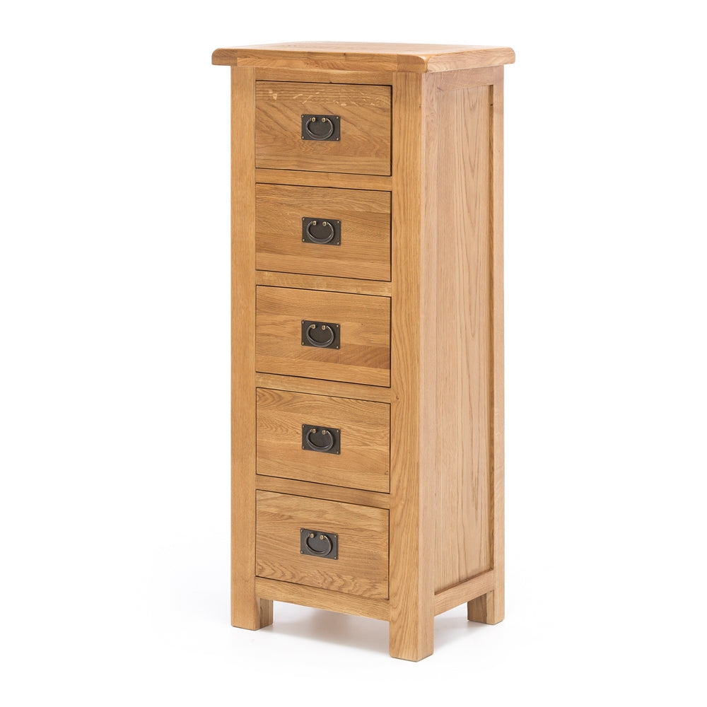 SALISBURY OAK 5 DRAWER LINGERIE CHEST