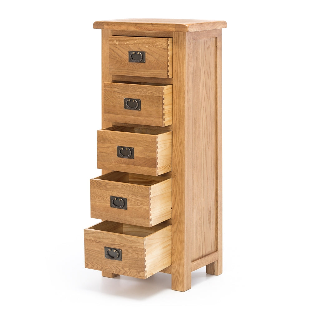 SALISBURY OAK 5 DRAWER LINGERIE CHEST