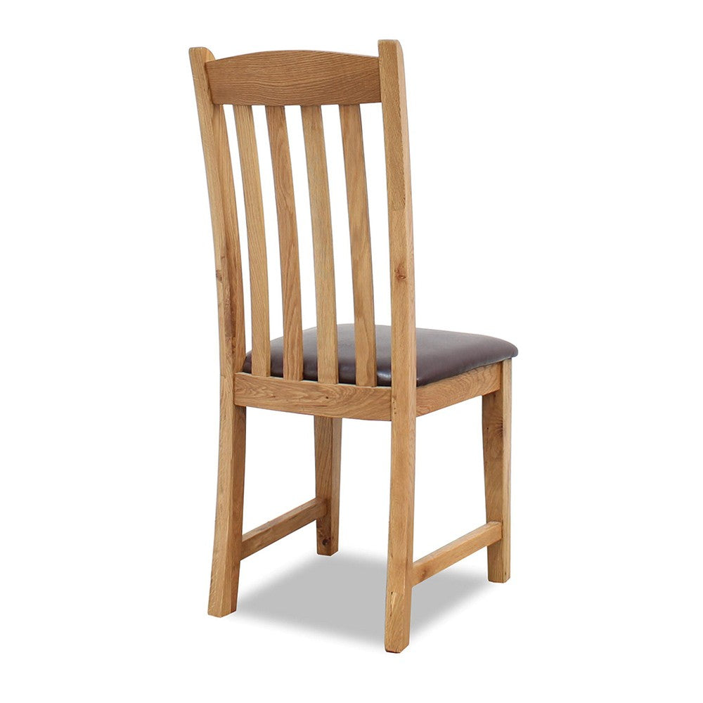 SALISBURY OAK DINING CHAIR WITH PADDED PU SEAT