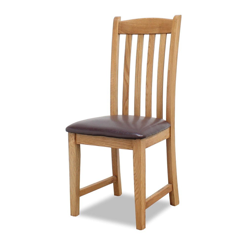 SALISBURY OAK DINING CHAIR WITH PADDED PU SEAT